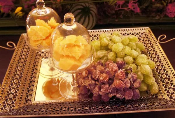 Parmesao e uvas glaceadas - Receitas Especiais Ano Novo