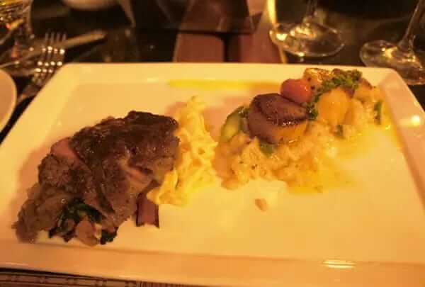 Artist Point Bufalo com risoto de aspargos e vieiras - Onde comer na Disney