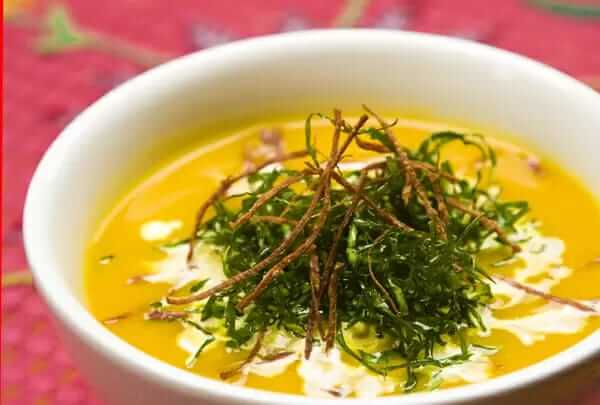 Creme de Abobora com carne seca - Receitas de Sopas deliciosas
