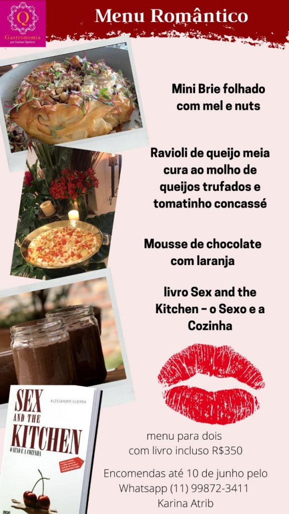 Presentes Criativos para o Dia dos Namorados _Q Gastronomia _Menu Romantico