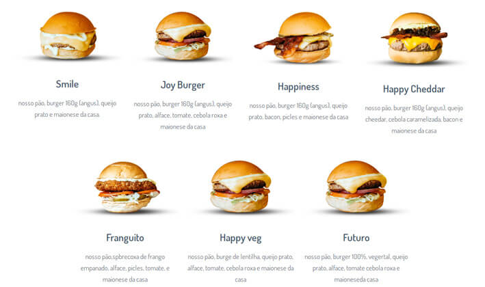 Movimento Happiness menu - Movimento Happiness