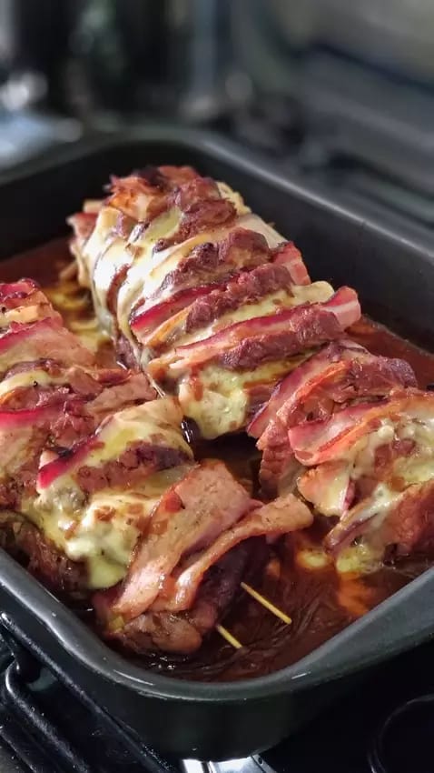 Receitas e Dicas para Preparar Carne Lombo de porco recheado de bacon e queijo - Receitas e Dicas para Preparar Carne